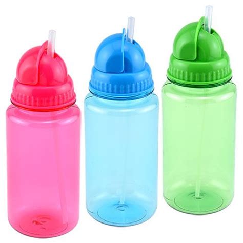 Bulk Kids Plastic Water Bottles with Straws, 12 oz. at DollarTree.com | Water bottle with straw ...