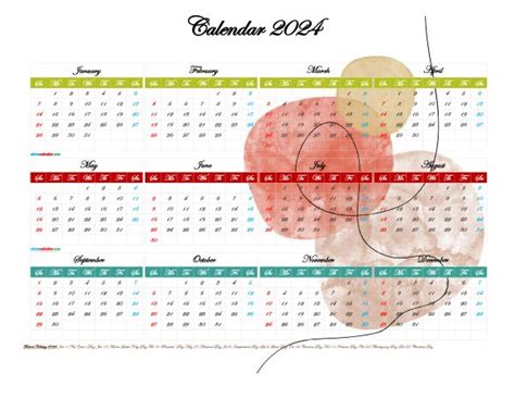 2024 Calendarpedia Printable Rainbow Calendar With Holidays