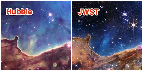 Side-by-Side Images: Webb Telescope Shows Details Hubble Can't Spot