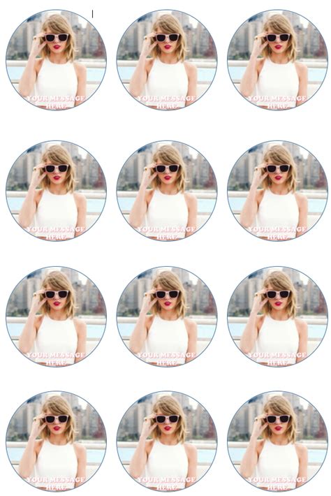 Taylor Swift Edible Cupcake Toppers (12 Images) Cake Image Icing Sugar ...