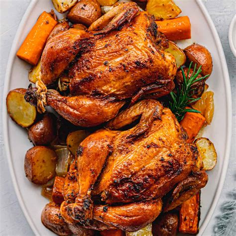 Roasted Cornish Hen (with Mixed Vegetables) - Posh Journal