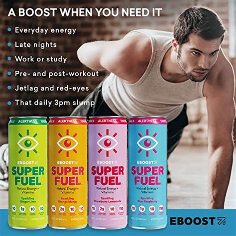 EBOOST Super Fuel Natural Energy Drink - Variety Pack, 12 Pack - 3 x ...