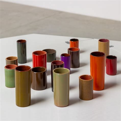 Collection of 16 ceramic cylinder vases, circa 1960 | #158021