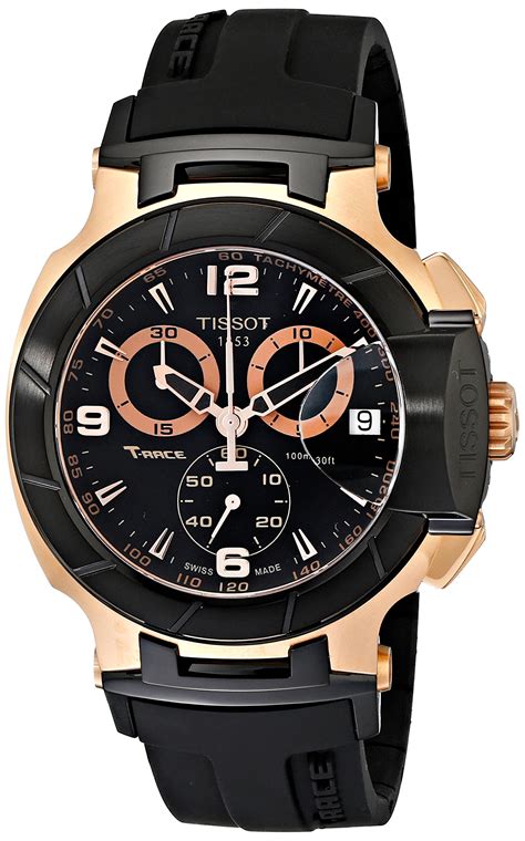 Tissot Men's T0484172705706 Rose Gold-Tone Watch with Black Band- Buy ...