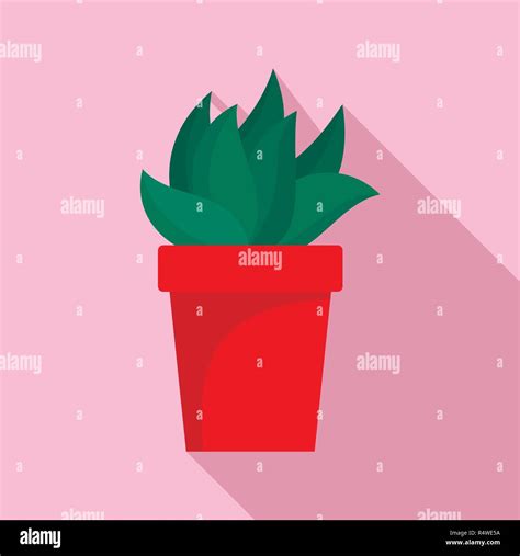 Cactus plant pot icon. Flat illustration of cactus plant pot vector icon for web design Stock ...