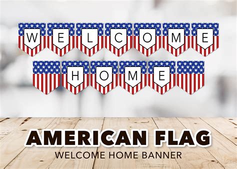 Welcome Home American Flag Banner Welcome Home Banner | Etsy