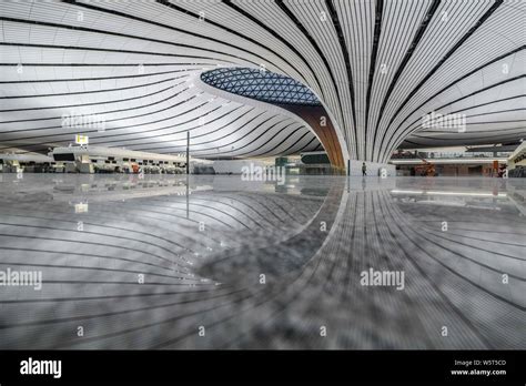 The Beijing Daxing International Airport is illuminated by light ...