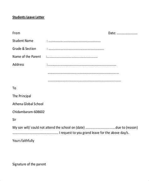 30+ Leave Letter Templates - PDF, DOC