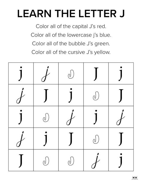 Choose from 50 FREE letter "j" worksheets perfect for your young ...