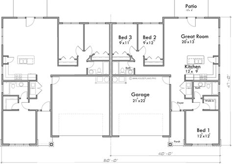 Duplex Floor Plans, Garage Floor Plans, Two Car Garage, Building Permits, Building Plans, Stock ...