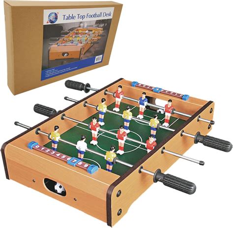 Table Football Wooden Mini Foosball Table Top Football Soccer Game Set Kids Family Desktop Toy ...