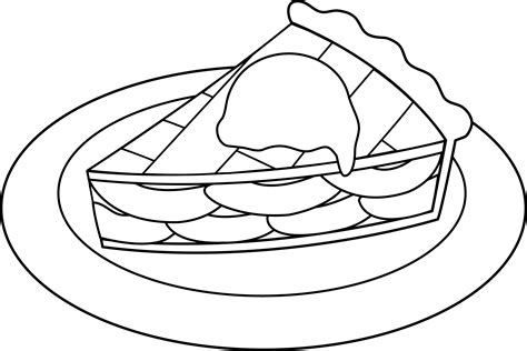 Pie Coloring Clip Clipart Apple Pumpkin Outline Pages Drawing Cliparts ...