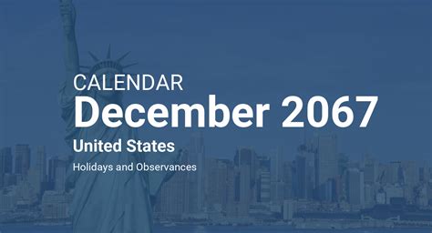 December 2067 Calendar – United States