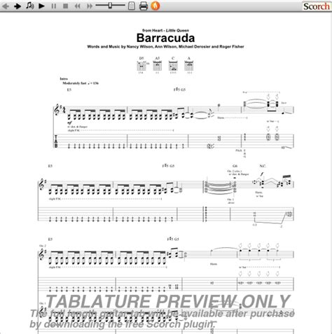 Heart Barracuda Guitar Tab | GuitarInternational.com