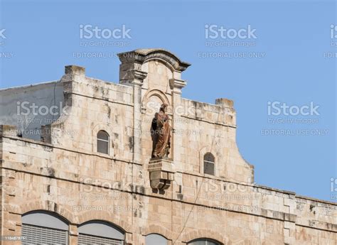 Statue Of Jesus Christ On A Rooftop Of College Des Freres Near The ...