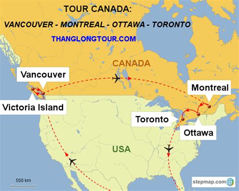 Toronto And Vancouver On Map