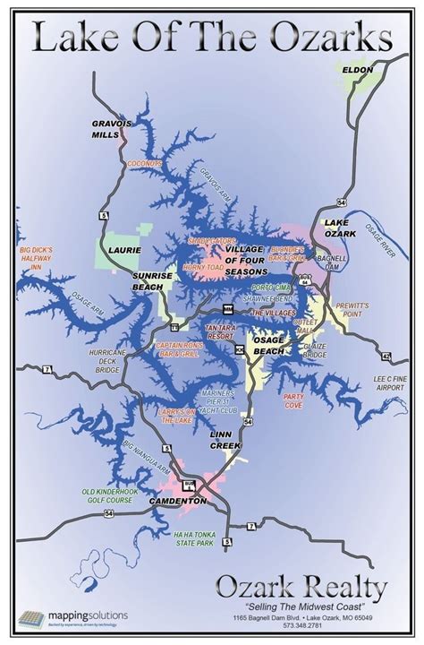 Pin by Lora Krizanich on LOTO/LOZ - Lake of the Ozarks | Ozarks map, Lake ozark, Lake ozark missouri