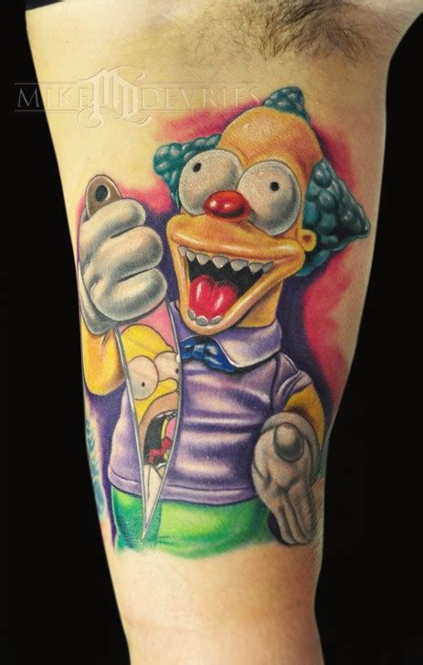 Mike DeVries : Tattoos : Evil : Krusty the Clown