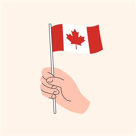 Cartoon Hand Holding Canadian Flag Icon. The Flag of Canada, Concept Illustration. Flat Design ...