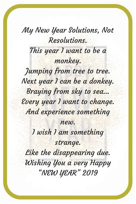 2019 Happy New Year Funny Poem, Quotes, News, Cards