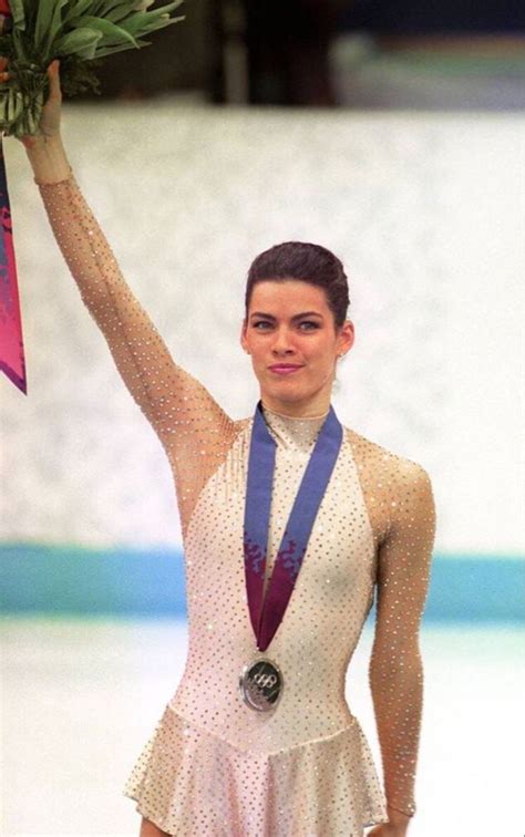 Nancy Kerrigan (2nd) during the Winter Olympics medal award ceremony in Lillehammer, Norway on ...