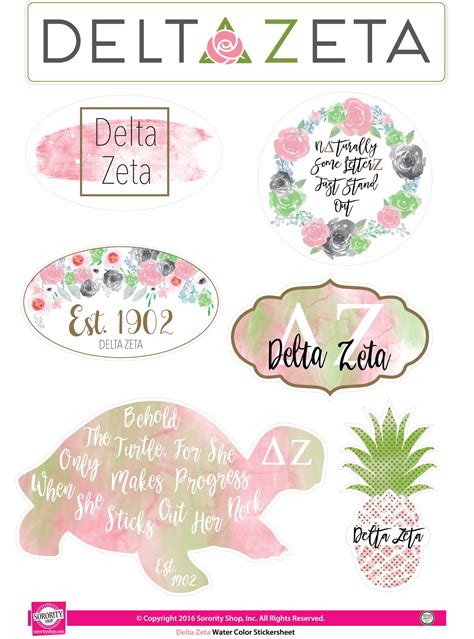 Delta Zeta Water Color Stickers – SororityShop