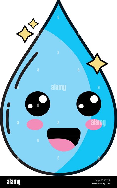 kawaii cute happy water drop Stock Vector Image & Art - Alamy