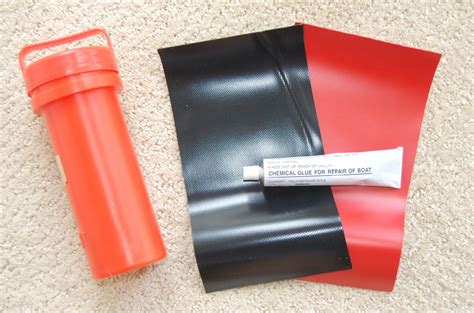 AIRRIDE RED & BLACK INFLATABLE BOAT REPAIR KIT TUBE PVC PATCHES GLUE | eBay