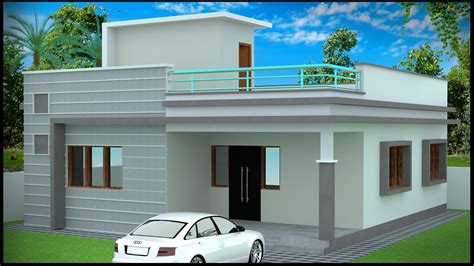 33'-0"x33'-0" 3D House Design | 2BHK House Plan | 33x33 2 Bedroom House ...