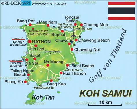 Map of Koh Samui (Island in Thailand) | Welt-Atlas.de