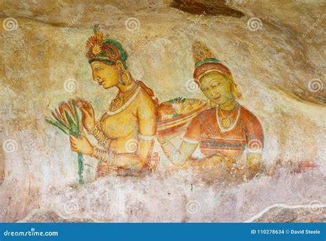 Sigiriya Rock Fresco stock photo. Image of world, fresco - 110278634