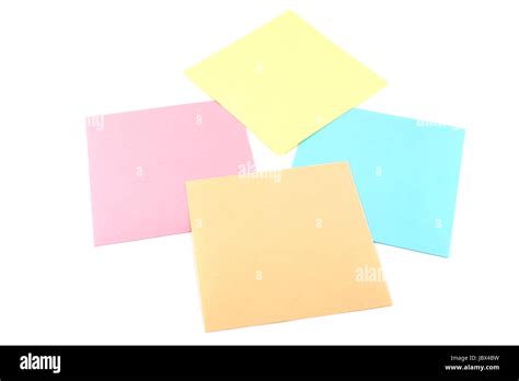 Four color reminder notes over white Stock Photo - Alamy