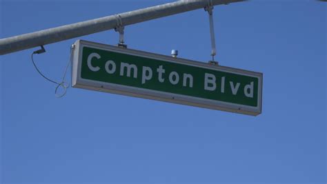 Compton Blvd Street Sign In Compton California Stock Footage Video ...