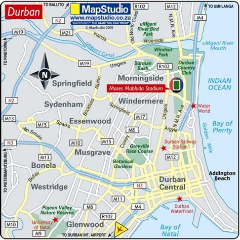 Map Of Durban South Africa