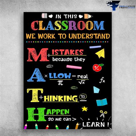 Math Class, Classroom Poster - In This Classroom, We Work To Understand ...