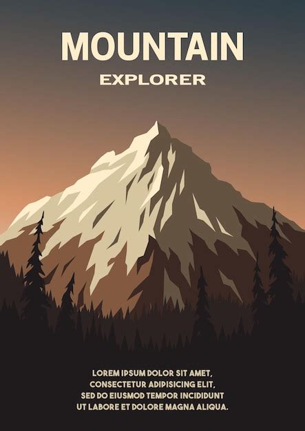 Premium Vector | Mountain landscape and forest poster