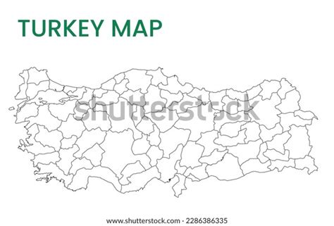 High Detailed Map Turkey Outline Map Stock Vector (Royalty Free ...