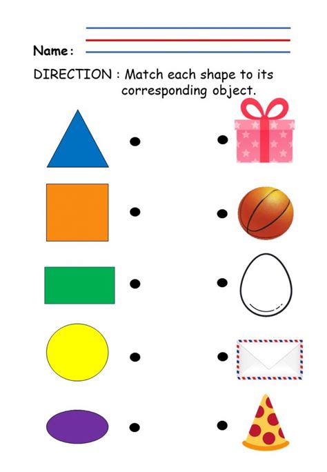 Matching Shapes activity for Pre-kindergrarten | Shapes worksheet kindergarten, Shapes ...