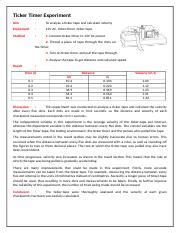 Ticker Timer Experiment June 2017 V2.0.docx - Tam Khiet Nguyen 10SCI1 ...