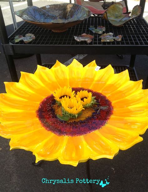 "Sunflower Bird Bath" ~ Chrysalis Pottery 1 foot 11 inches www.facebook ...