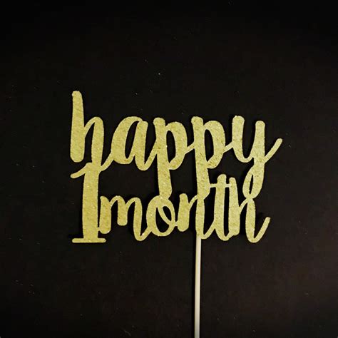 1 month Birthday Cake Topper, Happy 1 Month Cake Topper, 1 Month Cake ...