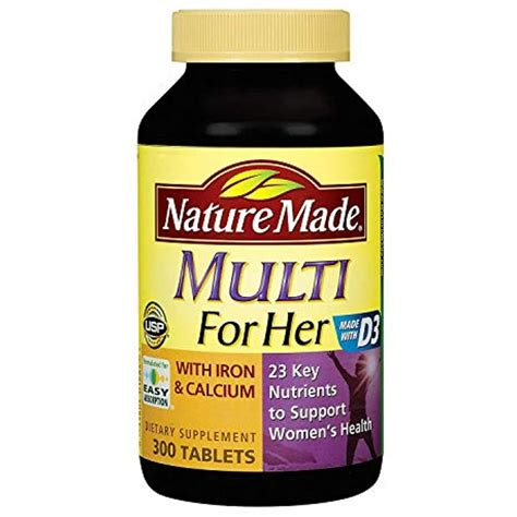 Nature Made, Multi Vitamins for Her with Iron and Calcium and 23 Key ...