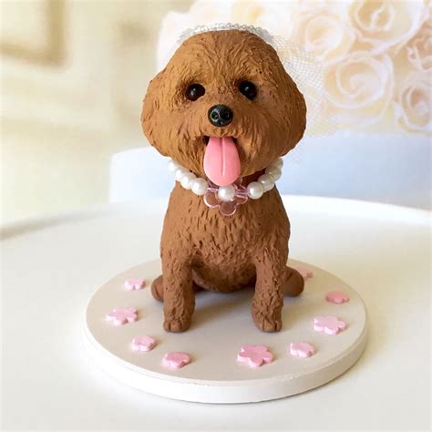 Custom Red Toy Poodle Cake Topper, Dog Wedding Cake Topper, Cute Cake ...