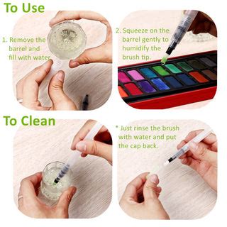 Ohuhu Watercolor Painting Brushes for Water Soluble Colored Pencils, 6