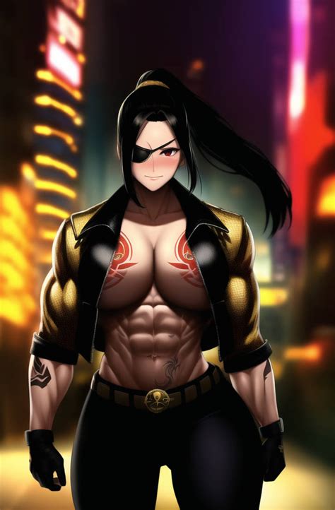 AI Generated - Female Goro Majima Muscle by fbblust on DeviantArt