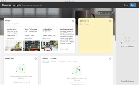 Customize Home – Evernote Help & Learning