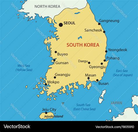 Republic of korea - map Royalty Free Vector Image