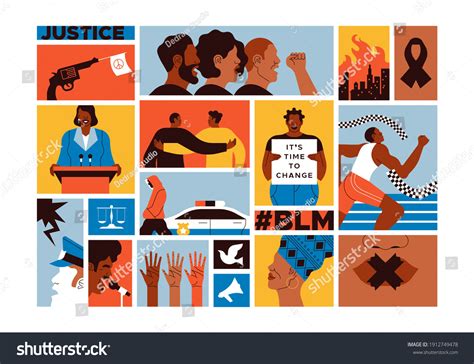 Black Lives Matter Flat Cartoon Mosaic Stock Vector (Royalty Free) 1912749478 | Shutterstock