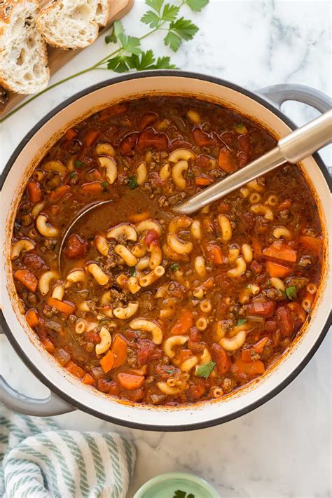 One Pot Beef &Tomato Macaroni Soup + VIDEO - The Recipe Rebel