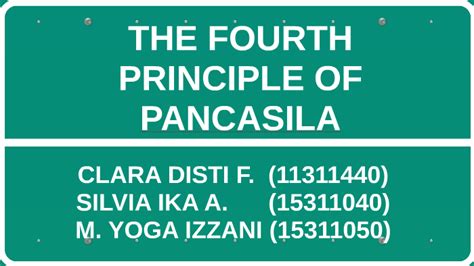 THE FOURTH PRINCIPLE OF PANCASILA by Clara Distifanoor